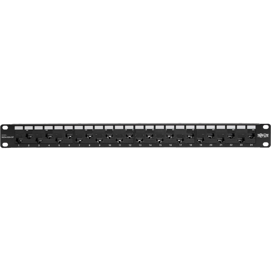 Tripp Lite by Eaton N254-024-OF 24-Port 1U Rack-Mount Cat5e/6 Offset Feed-Through Patch Panel N254-024-OF