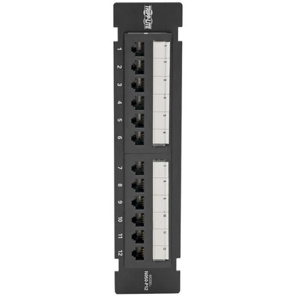 Tripp Lite by Eaton N050-P12 12-Port Wall-Mount Cat5e Patch Panel - PoE+ Compliant N050-P12