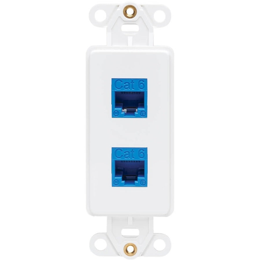 Tripp Lite by Eaton Center Plate Insert, Decora Style - Vertical, 2 Ports N042D-002V-WH