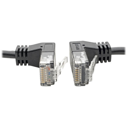 Tripp Lite by Eaton N201-SR2-BK Right-Angle Cat6 UTP Patch Cable - 2 ft., M/M, Slim, Black N201-SR2-BK