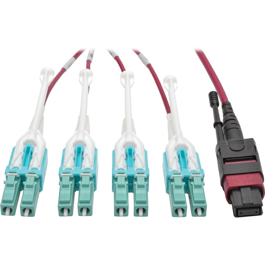 Tripp Lite by Eaton N845-03M-8L-MG MTP/MPO to 8xLC Fan-Out Patch Cable, Magenta, 3 m N845-03M-8L-MG