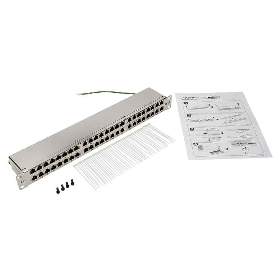 Tripp Lite by Eaton N252-048-SH-K Cat6 48-Port Patch Panel, 1U N252-048-SH-K