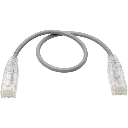 Tripp Lite by Eaton Cat6 UTP Patch Cable (RJ45) - M/M, Gigabit, Snagless, Molded, Slim, Gray, 1 ft. N201-S01-GY