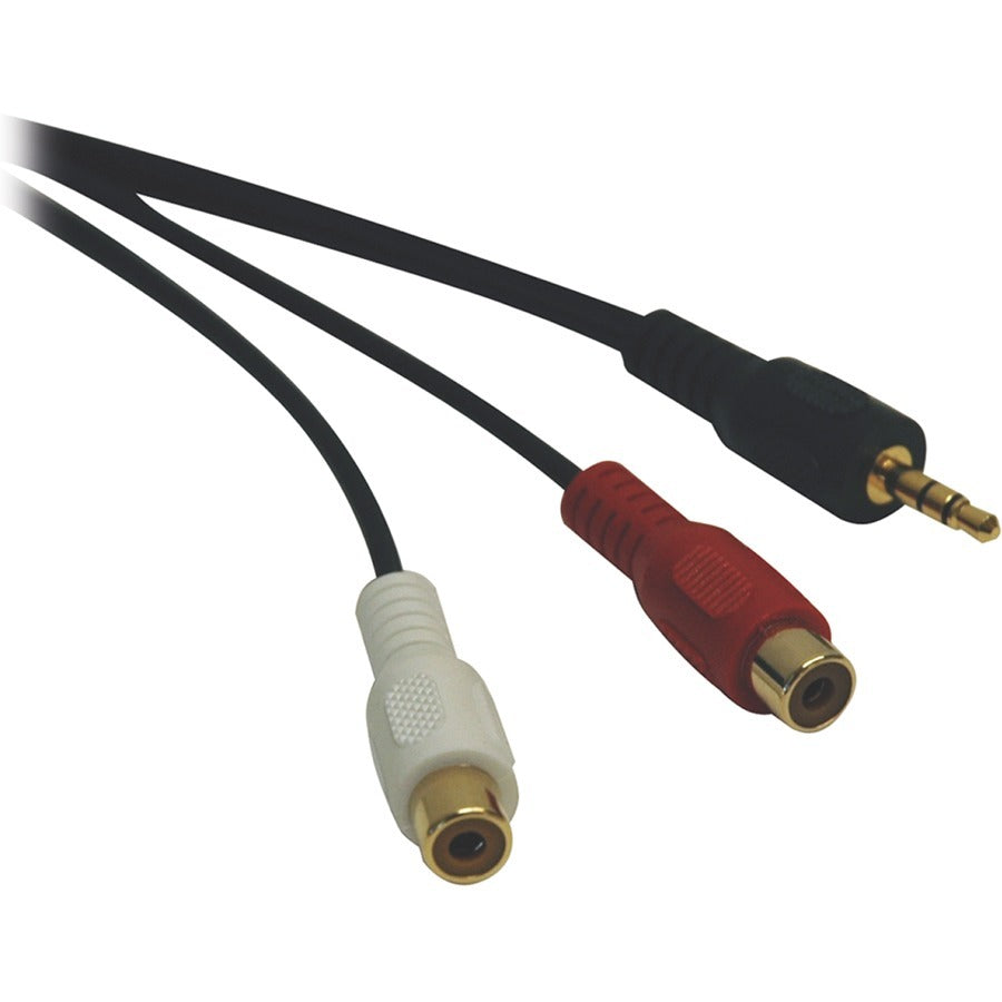 Tripp Lite 6in Mini Stereo to 2RCA Audio Y Splitter Adapter Cable 3.5mm 2xF/M 6" P315-06N