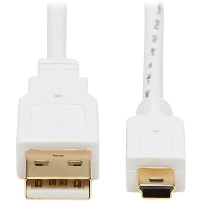 Tripp Lite Safe-IT USB-A to USB Mini-B Antibacterial Cable (M/M), USB 2.0, White, 3 ft. U030AB-003-WH