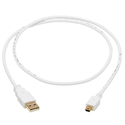 Tripp Lite Safe-IT USB-A to USB Mini-B Antibacterial Cable (M/M), USB 2.0, White, 3 ft. U030AB-003-WH