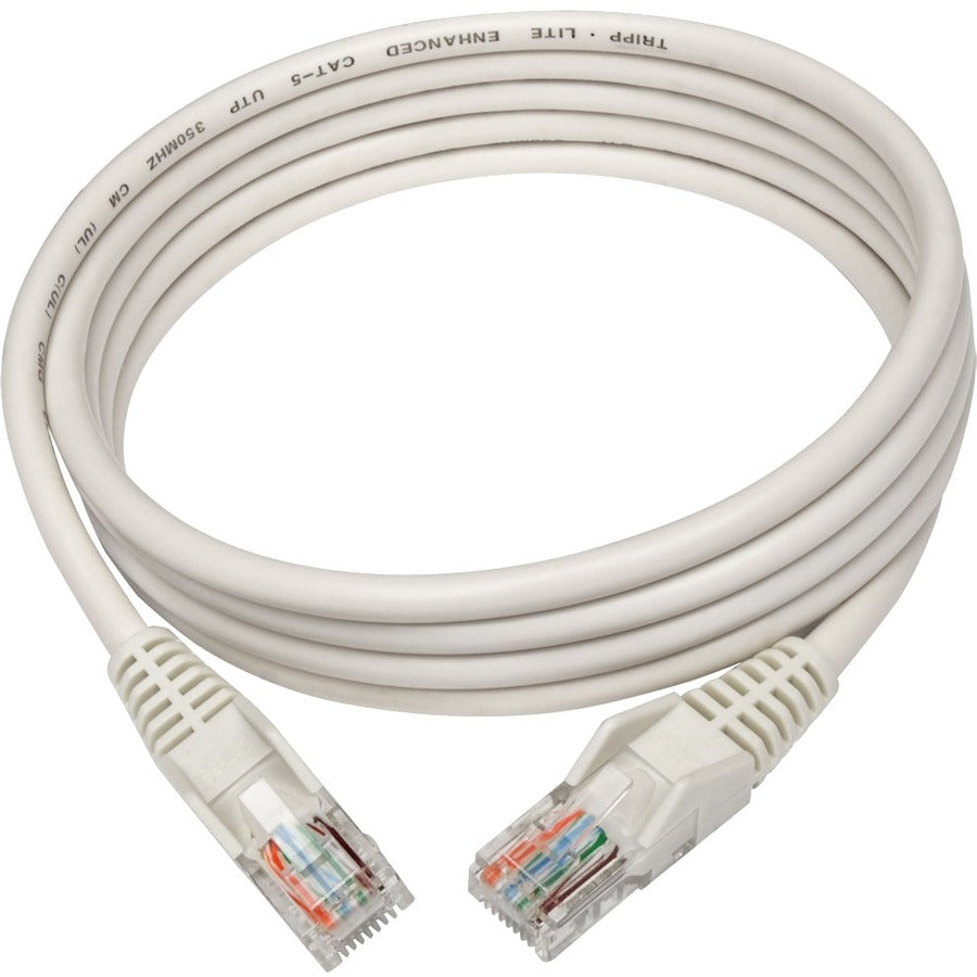 Tripp Lite by Eaton Cat5e 350 MHz Snagless Molded UTP Patch Cable (RJ45 M/M), White, 5 ft N001-005-WH