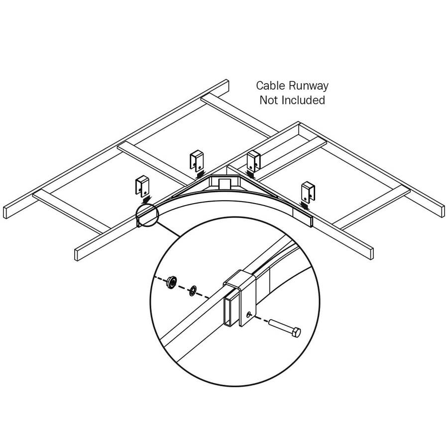 Tripp Lite by Eaton Mounting Bracket for Cable Ladder - Black SRLCRNSPPT