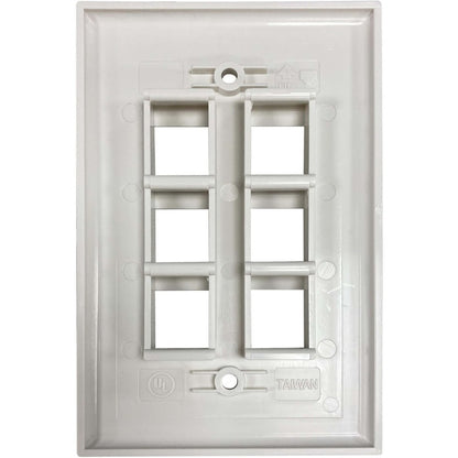 Tripp Lite by Eaton Safe-IT 6-Port Single-Gang Keystone Wall Plate, Antibacterial, Ivory Matte, TAA N042AB-006-IVM