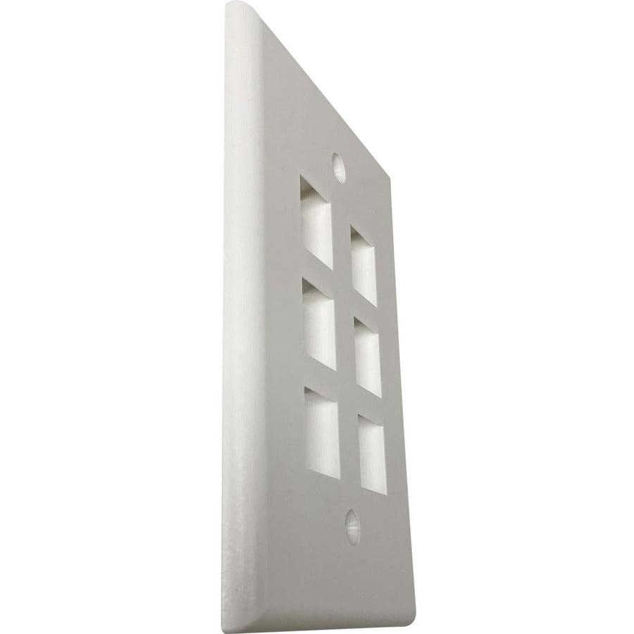 Tripp Lite by Eaton Safe-IT 6-Port Single-Gang Keystone Wall Plate, Antibacterial, Ivory Matte, TAA N042AB-006-IVM