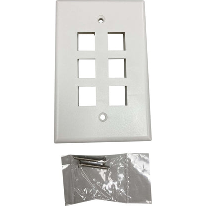 Tripp Lite by Eaton Safe-IT 6-Port Single-Gang Keystone Wall Plate, Antibacterial, Ivory Matte, TAA N042AB-006-IVM