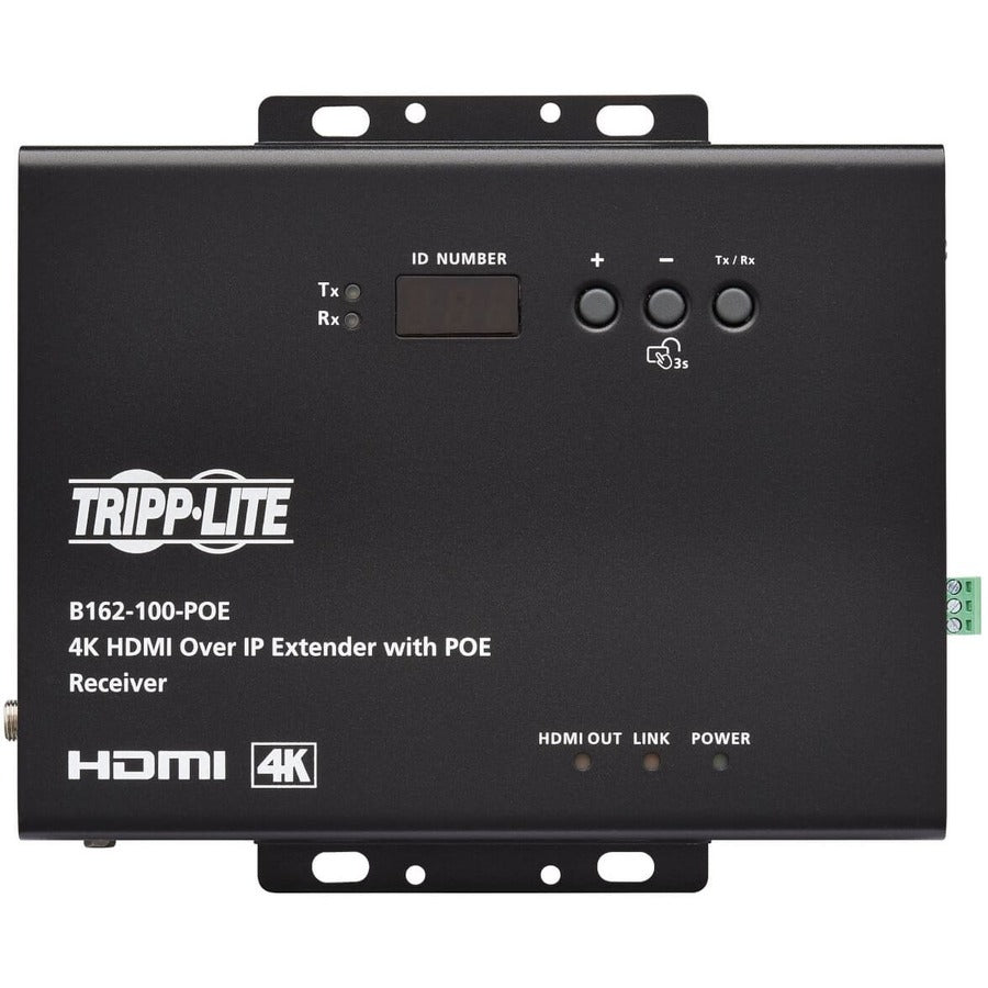 Tripp Lite by Eaton HDMI over IP Extender Receiver - 4K, 4:4:4, PoE, 328 ft. (100 m) B162-100-POE