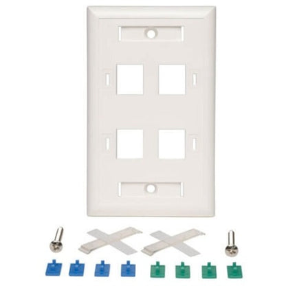 Tripp Lite by Eaton White Keystone Faceplate - 4 Ports N042-001-04-WH