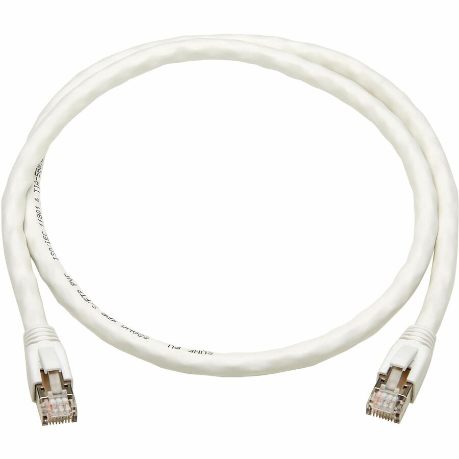 Tripp Lite by Eaton Cat8 40G Snagless SSTP Ethernet Cable (RJ45 M/M), PoE, White, 1 ft. (0.3 m) N272-F01-WH