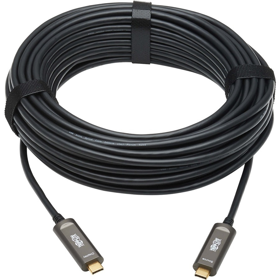 Tripp Lite by Eaton USB-C to USB-C Fiber Active Optical Cable, M/M, Black, 15 m (49 ft.) U420F-15M-V