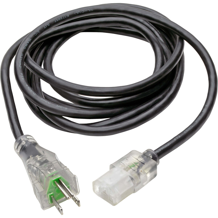 Tripp Lite 6ft Computer Power Cord Hospital Medical Cable 5-15P to C13 Clear 13A 16AWG 6' P006-006-HG13CL