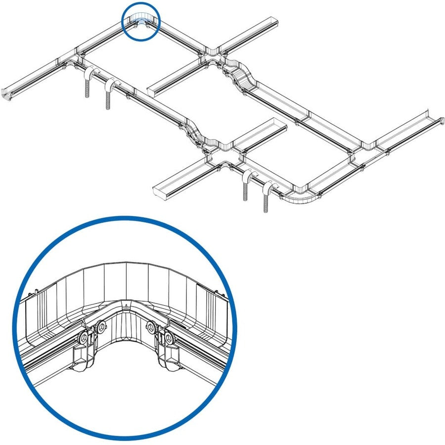 Tripp Lite by Eaton Toolless Horizontal 90-Degree Elbow for Fiber Routing System, 120 mm (5 in) SRFC5ELBOW