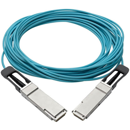 Tripp Lite by Eaton QSFP+ to QSFP+ Active Optical Cable - 40Gb, AOC, M/M, Aqua, 10 m (32.8 ft.) N28F-10M-AQ