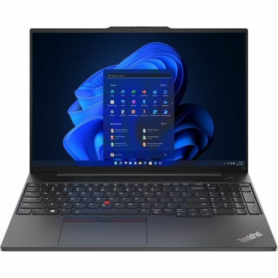 Lenovo ThinkPad E16 Gen 1 21JT0019US 16" Touchscreen Notebook - WUXGA - 1920 x 1200 - AMD Ryzen 5 7530U Hexa-core (6 Core) 2 GHz - 16 GB Total RAM - 8 GB On-board Memory - 512 GB SSD - Graphite Black 21JT0019US