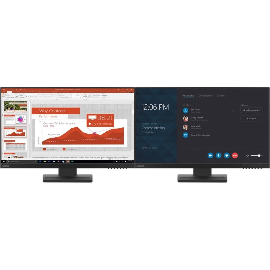 Lenovo ThinkVision E24-20 24" Class Full HD LCD Monitor - 16:9 - Raven Black 62A5MAR4US