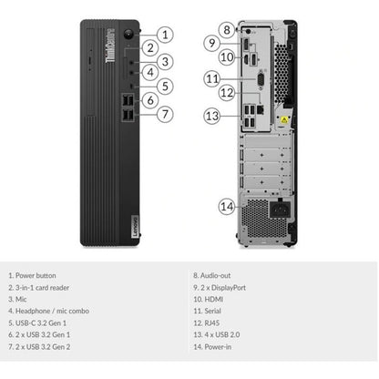 Lenovo ThinkCentre M75s Gen 2 11R8000WUS Desktop Computer - AMD Ryzen 7 PRO 5750G Octa-core (8 Core) 3.80 GHz - 16 GB RAM DDR4 SDRAM - 512 GB M.2 PCI Express NVMe SSD - Small Form Factor - Raven Black 11R8000WUS