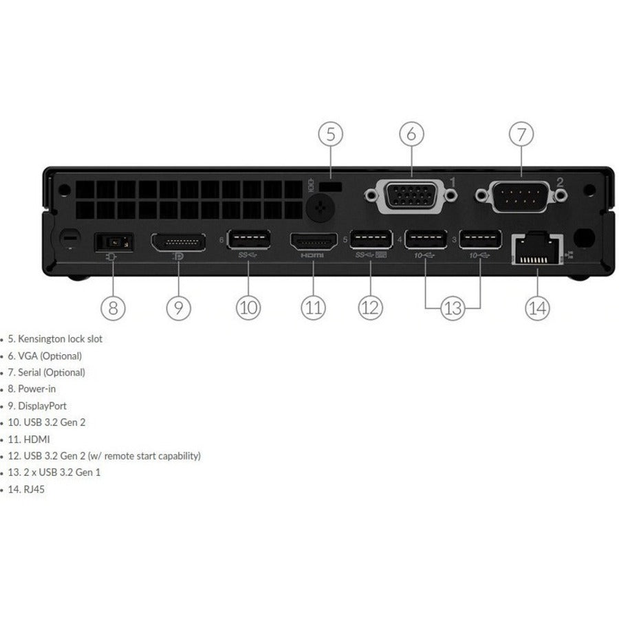 Lenovo ThinkCentre M80q 11DN005CCA Desktop Computer - Intel Core i7 10th Gen i7-10700T Octa-core (8 Core) 2 GHz - 8 GB RAM DDR4 SDRAM - 256 GB M.2 PCI Express NVMe SSD - Tiny - Raven Black 11DN005CCA