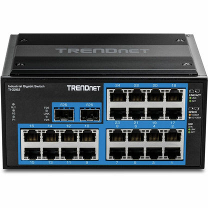 TRENDnet 26-Port Hardened Industrial Gigabit DIN-Rail Switch TI-G262