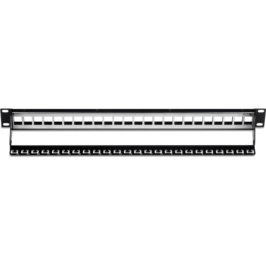 TRENDnet 24-Port Blank Keystone Shielded 1U Patch Panel, 1U 19" Rackmount Housing, Protects Against EMI/RFI Noise, Recommended With TC-K06C6A Cat6A Keystone Jacks (Sold Separately), Black, TC-KP24S TC-KP24S