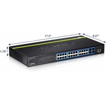 TRENDnet 24-Port Gigabit Layer 2 Switch with 4 Shared Mini-GBIC Slots; 48 Gbps Switching Capacity; SNMP; Lifetime Protection; TL2-G244 TL2-G244