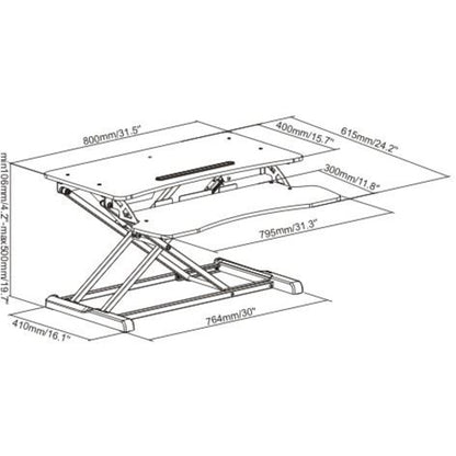 Amer Mounts Sit-Stand Integrated Desk Workstation EZRISER30