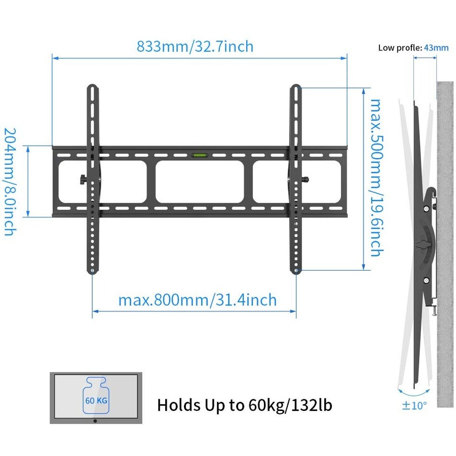 Amer Mounts Wall Mount for Flat Panel Display, Monitor BIGASSMOUNT60T