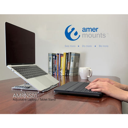 Amer Mounts AMRNS01 Foldable Laptop Tablet Stand AMRNS01