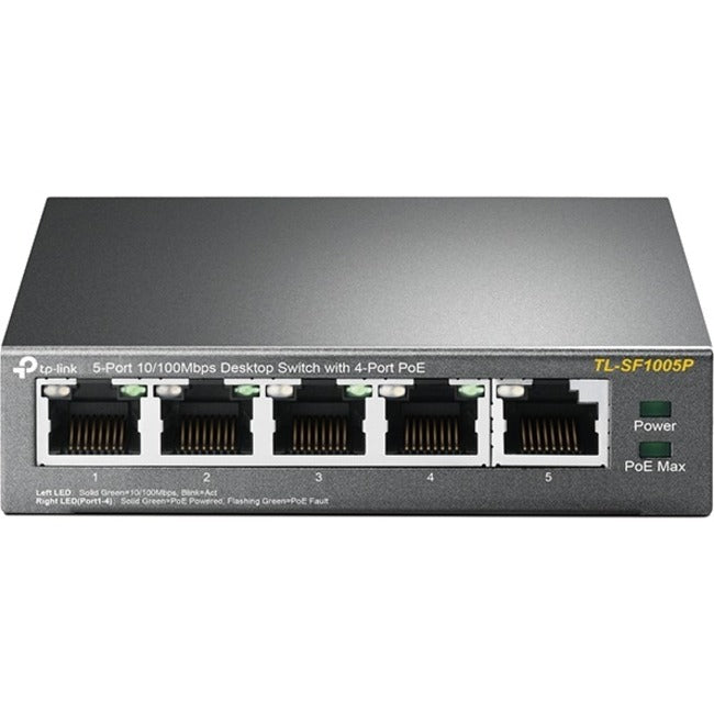 TP-Link 5-Port 10/100Mbps Desktop Switch with 4-Port PoE+ TL-SF1005P