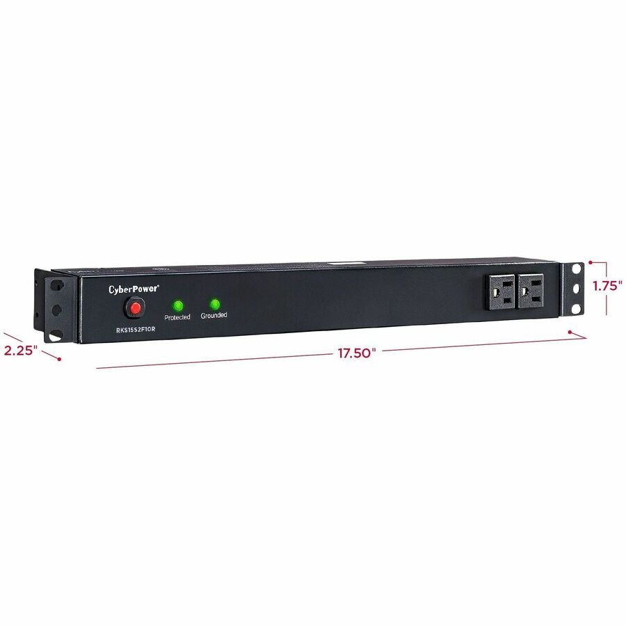 CyberPower Rackbar Surge Suppressor RM 1U RKBS15S2F10R 15A 12-Outlet RKBS15S2F10R