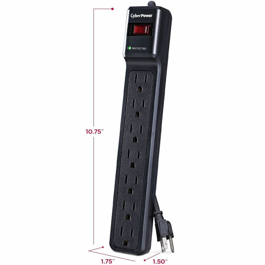 CyberPower CSB7012 Essential 7-Outlets Surge Suppressor with 1500 Joules and 12FT Cord - Plain Brown Boxes CSB7012