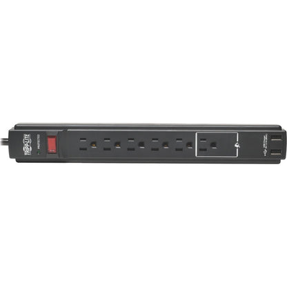 Tripp Lite by Eaton Protect It! 6-Outlet Surge Protector, 6 ft. Cord, 990 Joules, 2 USB Ports (2.1A), Black Housing TLP606USBB