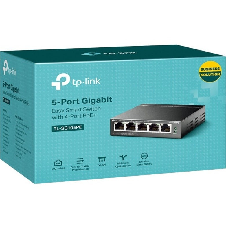 TP-Link 5-Port Gigabit Easy Smart Switch with 4-Port PoE+ TL-SG105PE