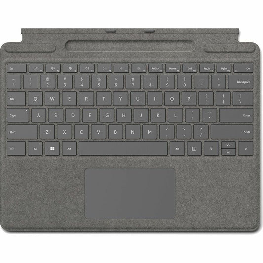 Microsoft Signature Keyboard/Cover Case for 13" Microsoft Surface Pro 8, Surface Pro X, Surface Pro 9 Stylus, Tablet - Platinum 8XB-00062