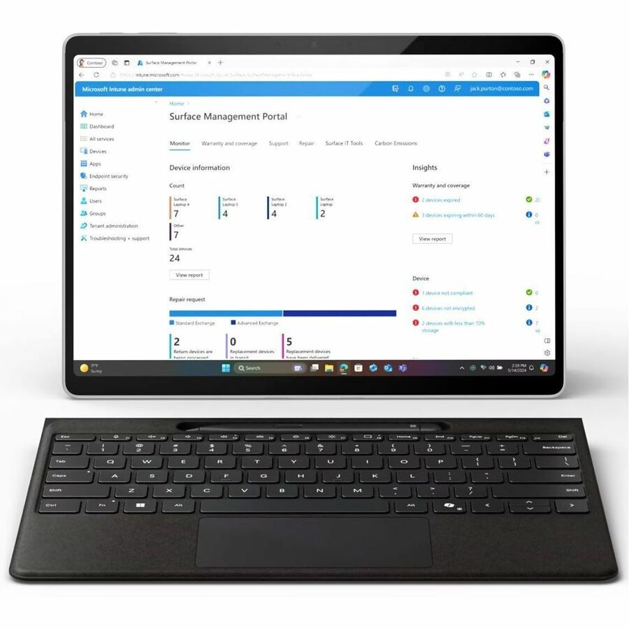 Microsoft Surface Pro 11 Tablet - 13" - Qualcomm Snapdragon X Plus - 16 GB - 512 GB SSD - Windows 11 Pro - Platinum ZIL-00001