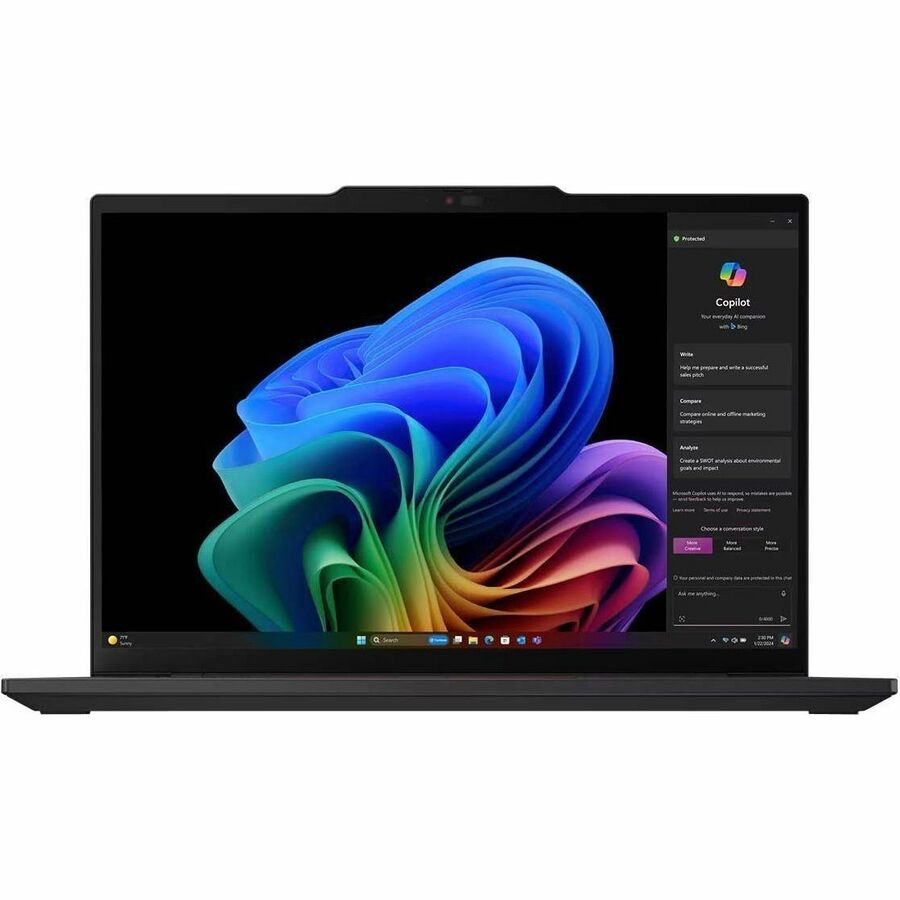 Lenovo ThinkPad T14s Gen 6 21N10000US 14" Notebook - WUXGA - Qualcomm Snapdragon X Elite X1E-78-100 - 32 GB - 1 TB SSD - English Keyboard - Black 21N10000US