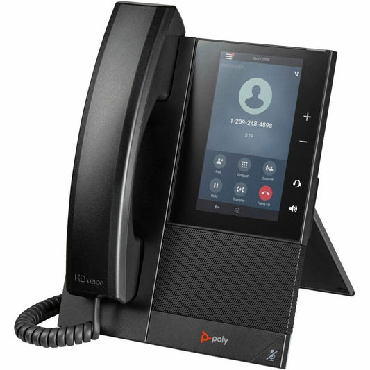 Poly CCX 505 IP Phone - Corded - Corded/Cordless - Bluetooth, Wi-Fi - Desktop, Wall Mountable - Black 82Z82AA