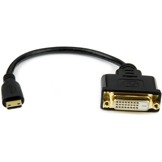 StarTech.com 8 in (20cm) Mini HDMI to DVI Cable, DVI-D to HDMI Cable (1920x1200p), HDMI Mini Male to DVI-D Female Display Cable Adapter HDCDVIMF8IN