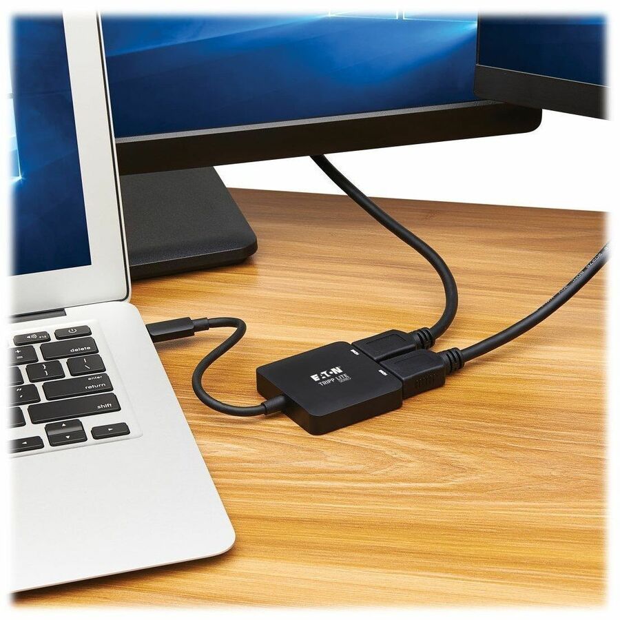 Tripp Lite by Eaton U444-2H-MST4K6 USB-C Adapter, Dual Display, Black U444-2H-MST4K6