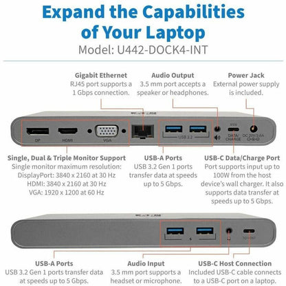 Tripp Lite by Eaton U442-DOCK4-INT Docking Station U442-DOCK4-INT