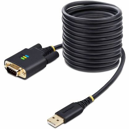 StarTech.com 10ft (3m) USB to Serial Adapter Cable, COM Retention, FTDI, DB9 RS232, Interchangeable DB9 Screws/Nuts, Windows/macOS/Linux 1P10FFC-USB-SERIAL