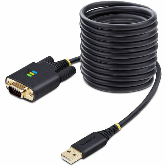 StarTech.com 10ft (3m) USB to Serial Adapter Cable, COM Retention, FTDI, DB9 RS232, Interchangeable DB9 Screws/Nuts, Windows/macOS/Linux 1P10FFC-USB-SERIAL