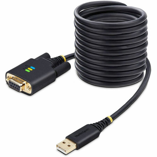 StarTech.com 10ft (3m) USB to Null Modem Serial Adapter Cable, COM Retention, FTDI, RS232, Changeable DB9 Screws/Nuts, Windows/macOS/Linux 1P10FFCN-USB-SERIAL