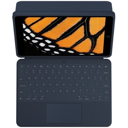 Logitech Rugged Combo 3 Touch Keyboard Case with Trackpad for iPad&reg; (7th, 8th and 9th generation) - Blue (brown box) 920-010342