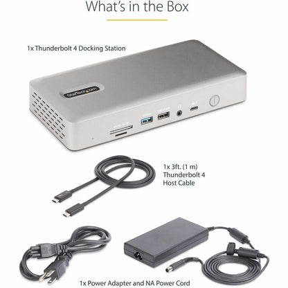 StarTech.com Thunderbolt 4 Multi-Display Docking Station, Quad/Triple/Dual Monitor Dock, 2x HDMI/2x DP, 7x USB Hub, 2.5Gb Ethernet, 98W PD 132N-TB4USB4DOCK