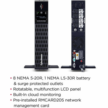 CyberPower Smart App Sinewave PR3000RT2UC 3000VA Rack/Tower UPS PR3000RT2UC